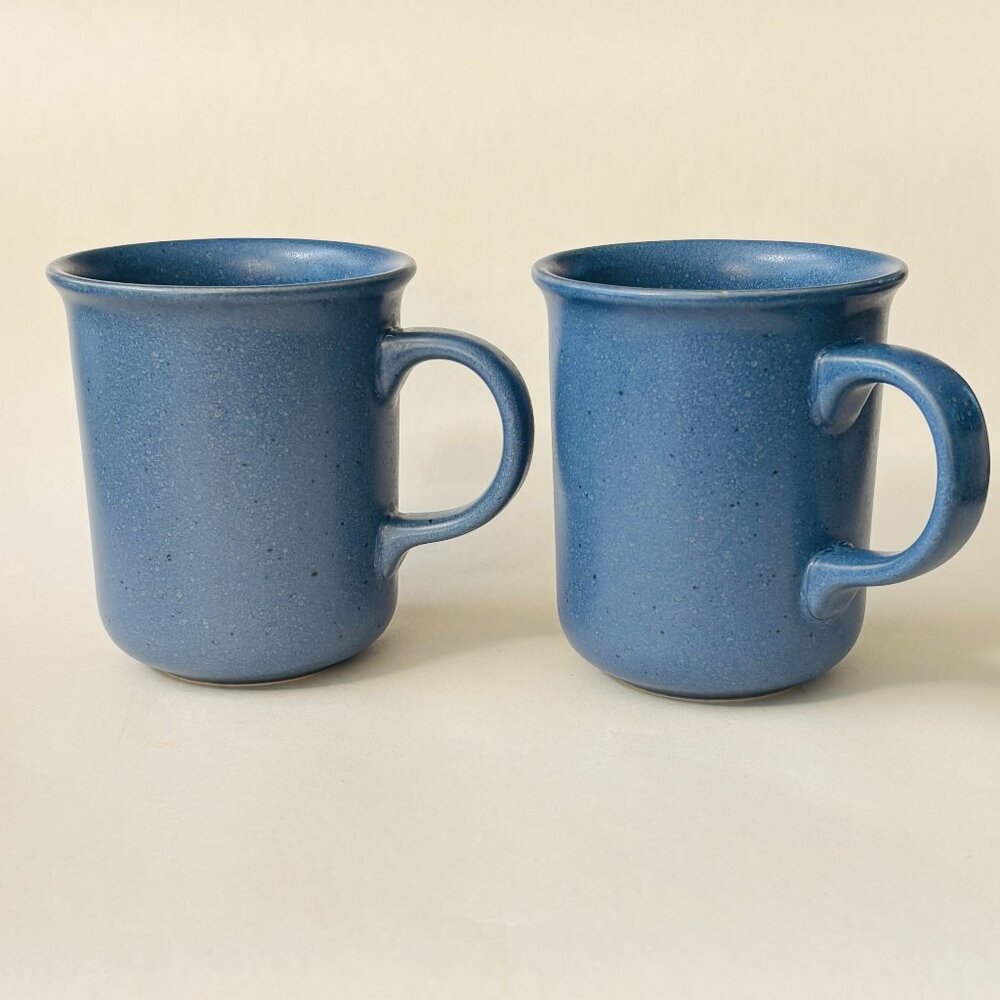 Set of 2 - Dansk Mesa Blue Mugs Vintage 90s Stoneware-